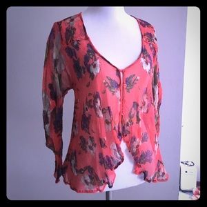 Free People pink light floral top